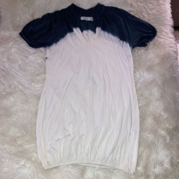 ZARA Blue White Ombre Dress Tunic Top Dress with Balloon Sleeves M - Picture 10 of 15